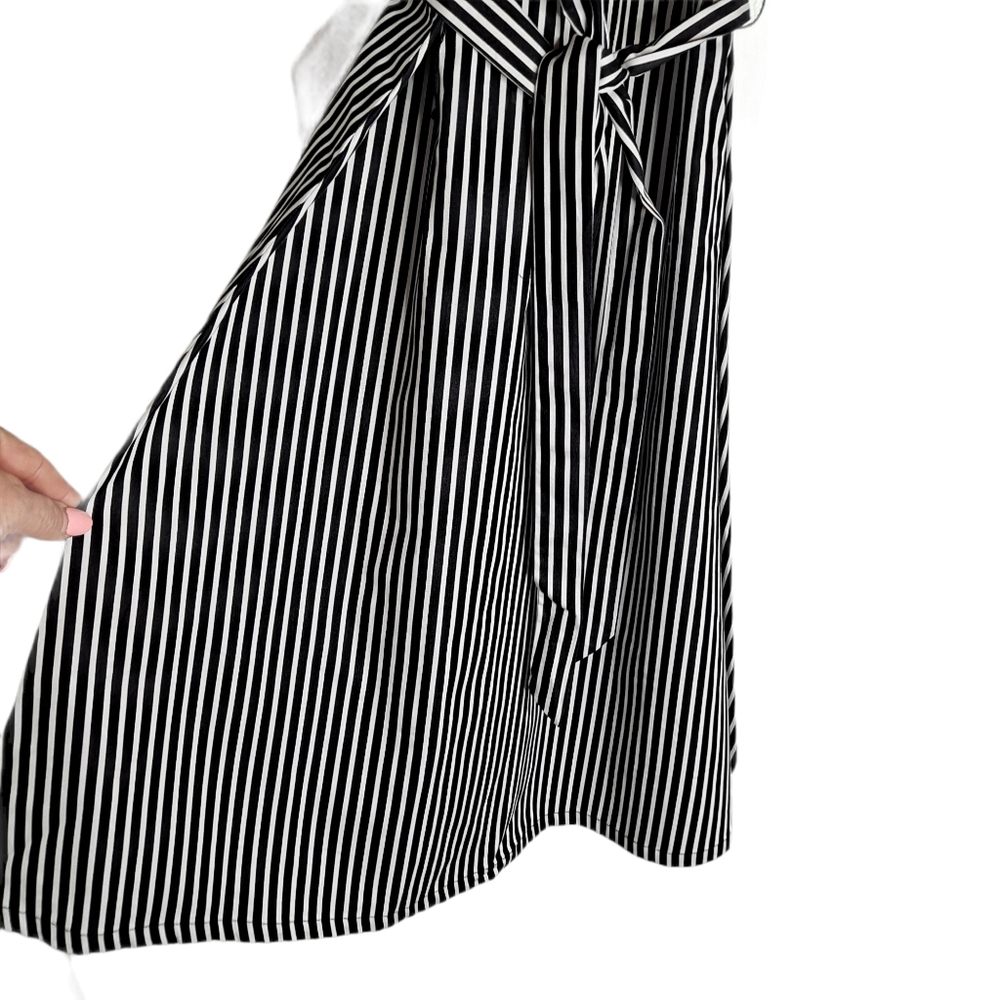 NWT LOFT Black White Striped Dress sz 6 - Picture 5 of 10